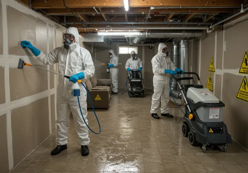 Basement Moisture Removal and Structural Drying process in Vandiver, AL